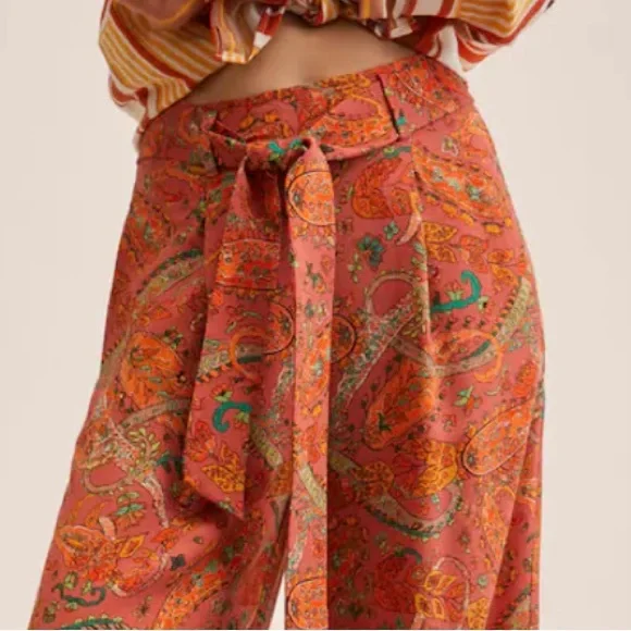 Mango Paisley Print Pants NWT - Picture 3 of 4